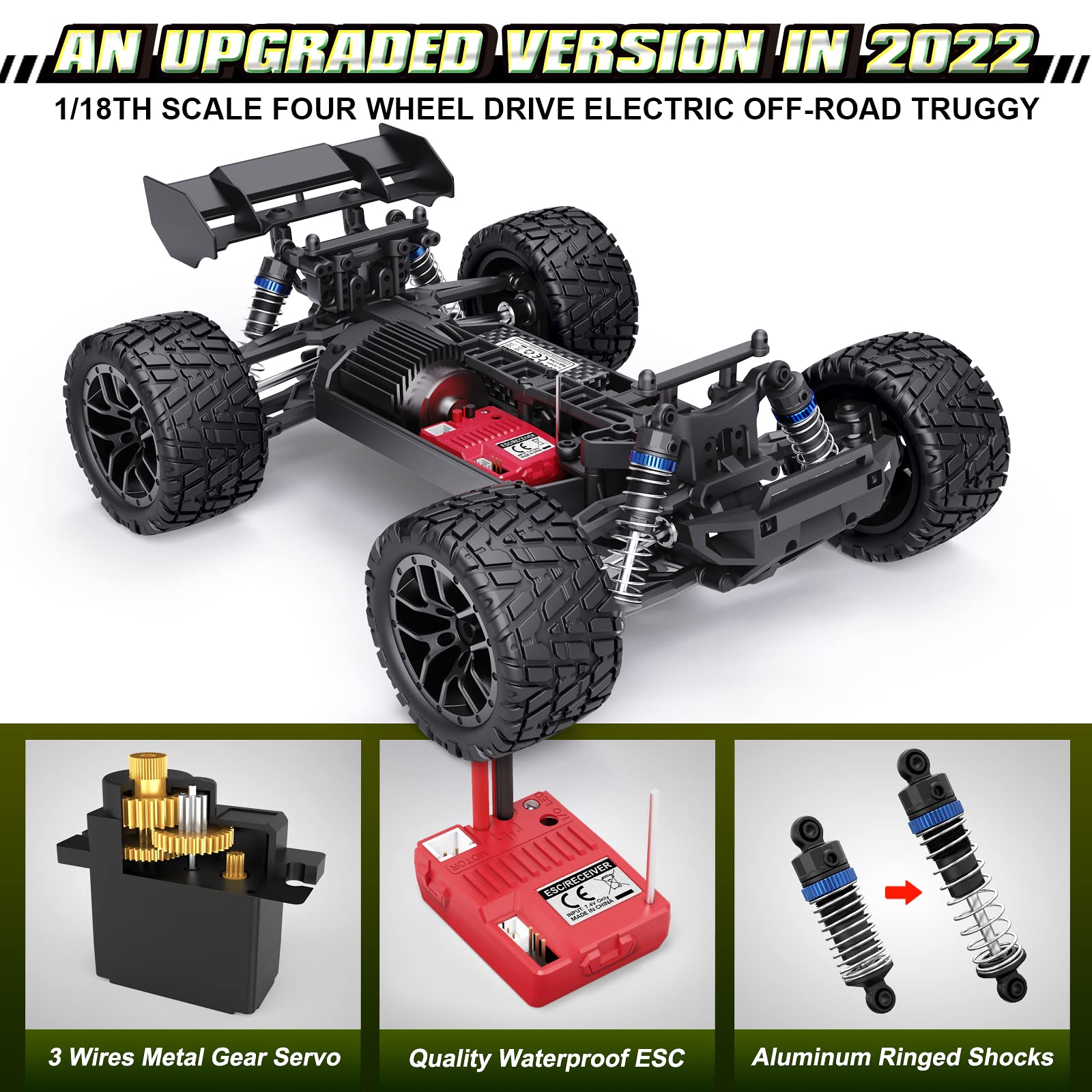 HAIBOXING Zdalnie sterowany samochód 1/18 RC Car Hailstorm
